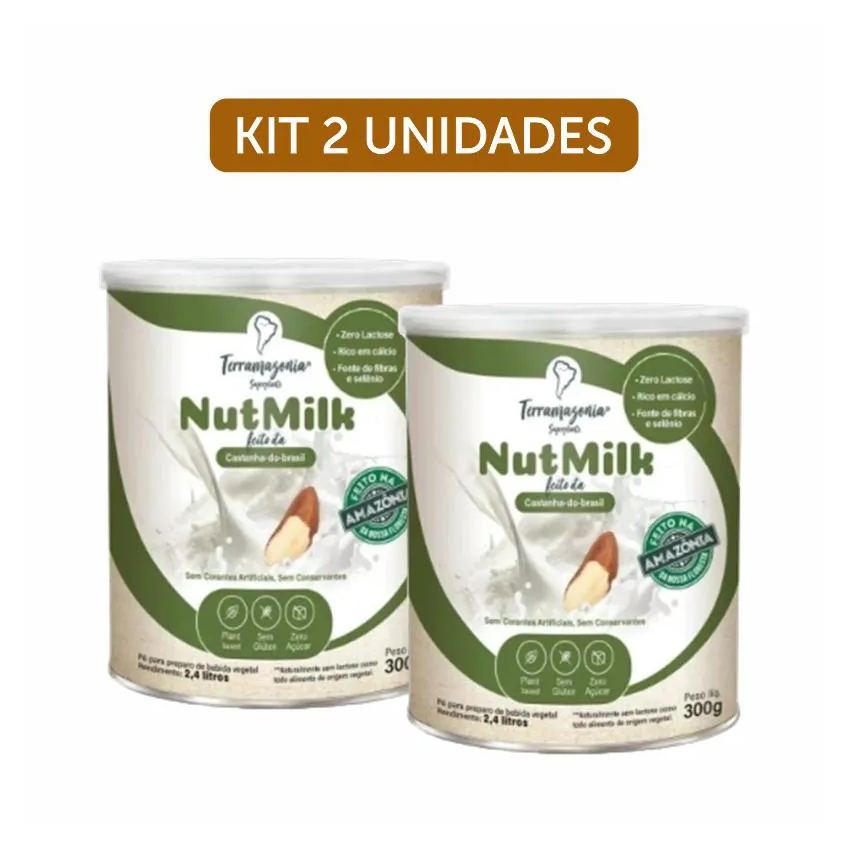 Kit 2X: Bebida Vegetal de Castanha Do Pará Em Pó Nutmilk Terramazônia 300G