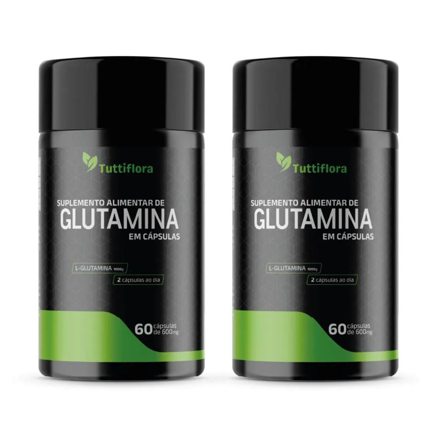 Kit 2x L-glutamina 600mg 60 cápsulas Tuttiflora
