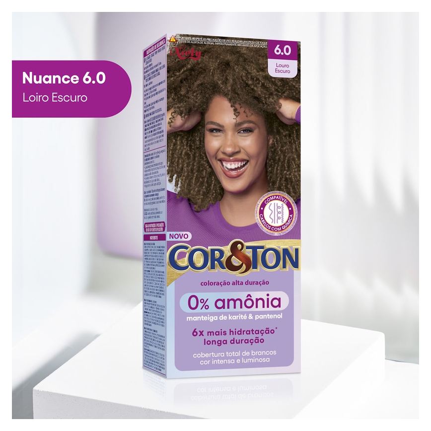 Tintura Cor&Ton Niely 0% Amônia 6.0 Louro Escuro
