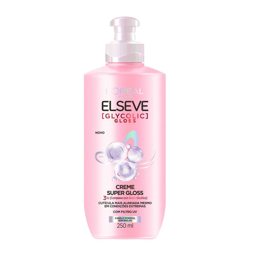 Creme de Pentear Elseve Glycolic Gloss Super Gloss Filtro UV 250ml