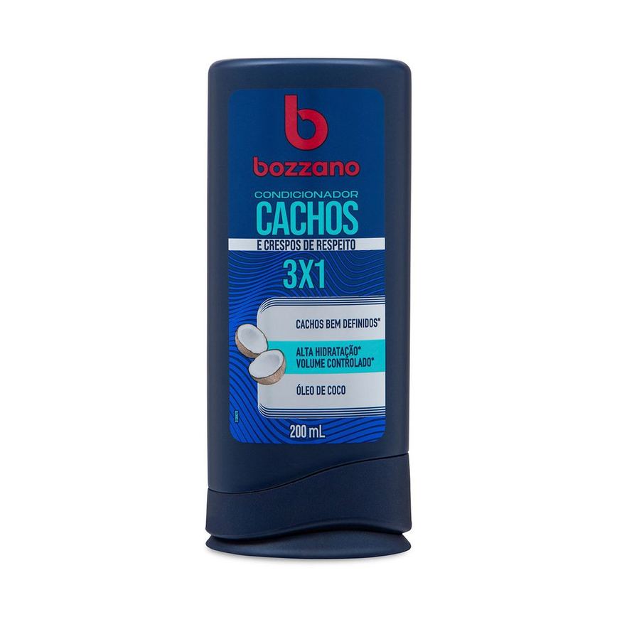 Condicionador Bozzano Cachos 3 x 1 Óleo de Coco 200ml