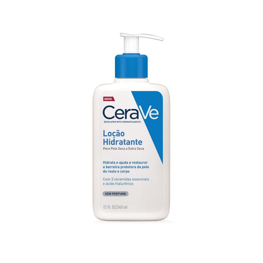 Loção Corporal CeraVe Hidratante com Ceramidas e Ácido Hialurônico Sem Perfume Pele Seca a Extra Seca 340ml