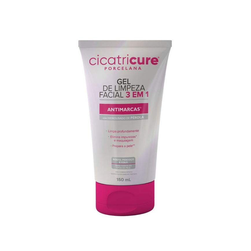 Gel de Limpeza Facial Cicatricure Porcelana Antimarcas 3 em 1 150ml