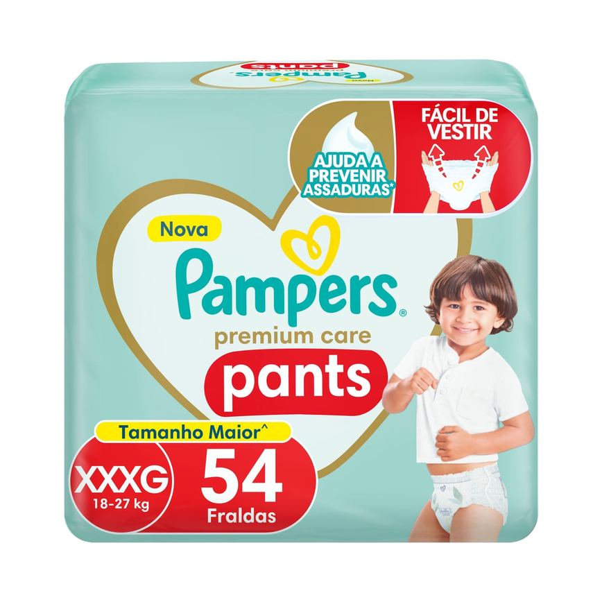 Fralda Pampers Pants Premium Care XXXG 54 Unidades