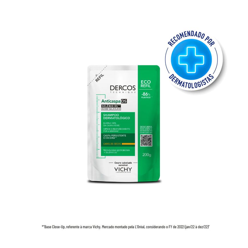 Shampoo Anticaspa Vichy Dercos Dermatológico Cabelos Secos 200g