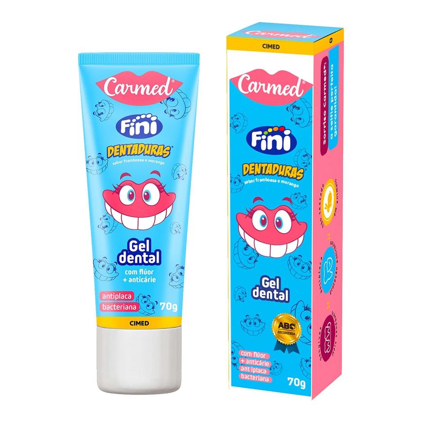 Gel Dental Carmed Fini Dentaduras Anticáries com Flúor 70g
