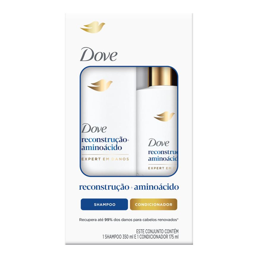 Kit Dove Reconstrução + Aminoácido Shampoo 350ml + Condicionador 175ml