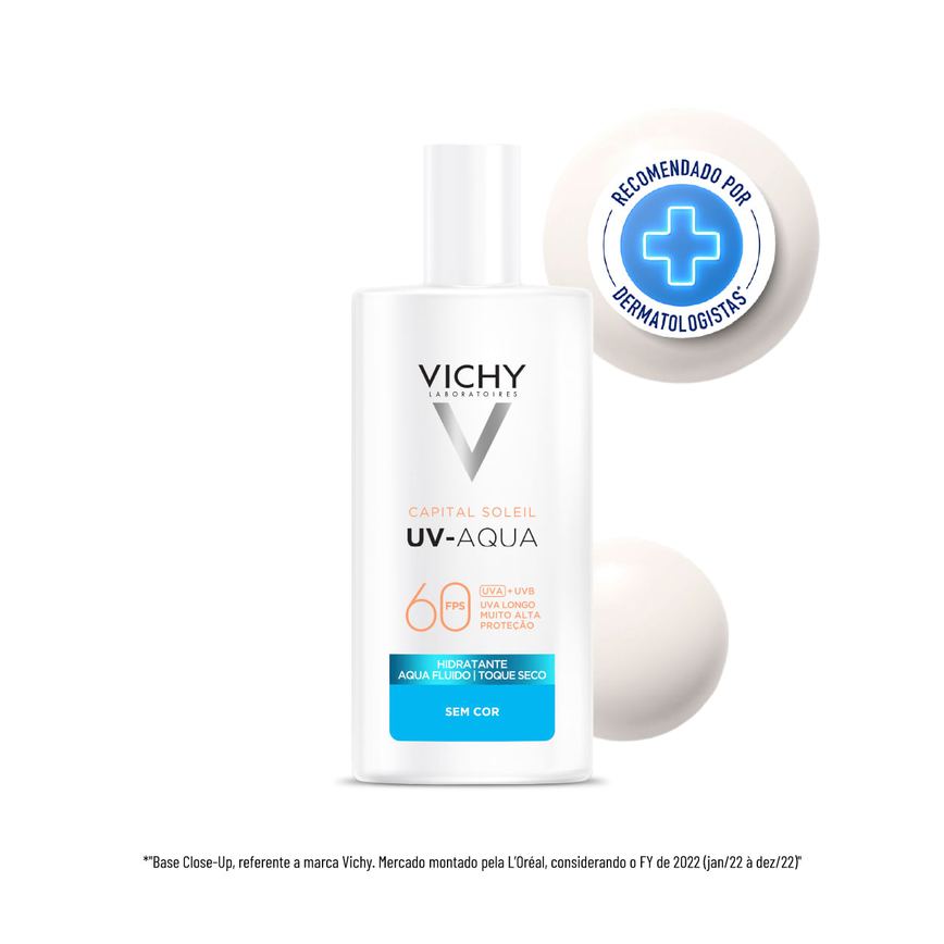 Protetor Solar Facial Vichy Capital Soleil Aqua-Fluido Toque Seco Uv-Aqua FPS60 40ml