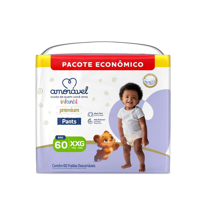 Fralda Amorável Pants Ultrabag Xxg 60 Unidades