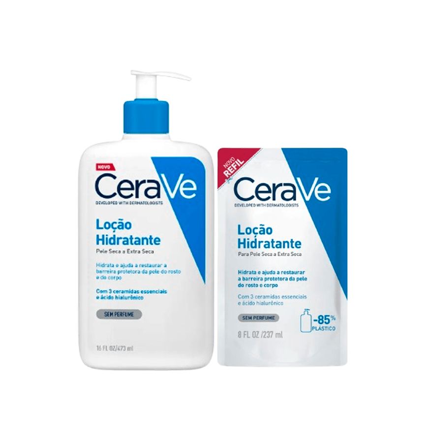 Kit CeraVe Loção Hidratante Corporal 473ml + Loção Hidratante Corporal Refil 237ml