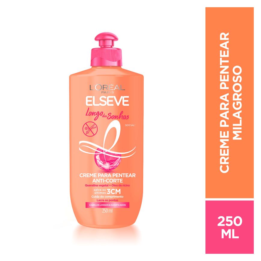 Creme de Pentear Elseve Longo dos Sonhos Anti-corte 250ml