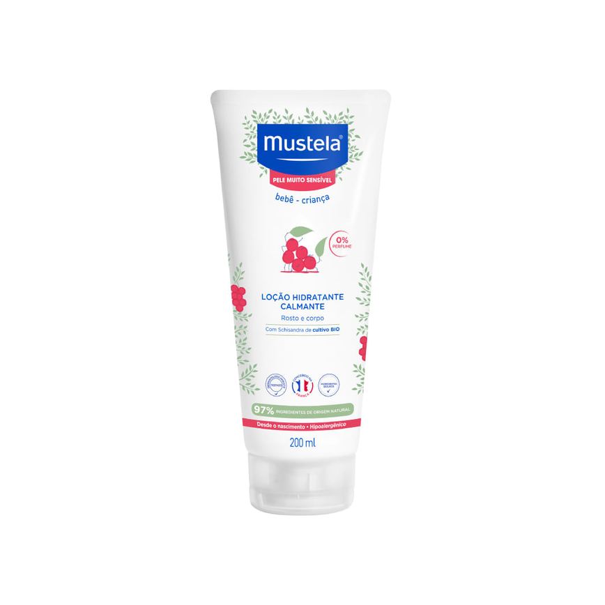 Loção Hidratante Mustela Pele Muito Sensível Bebê Calmante Sem Perfume 200ml