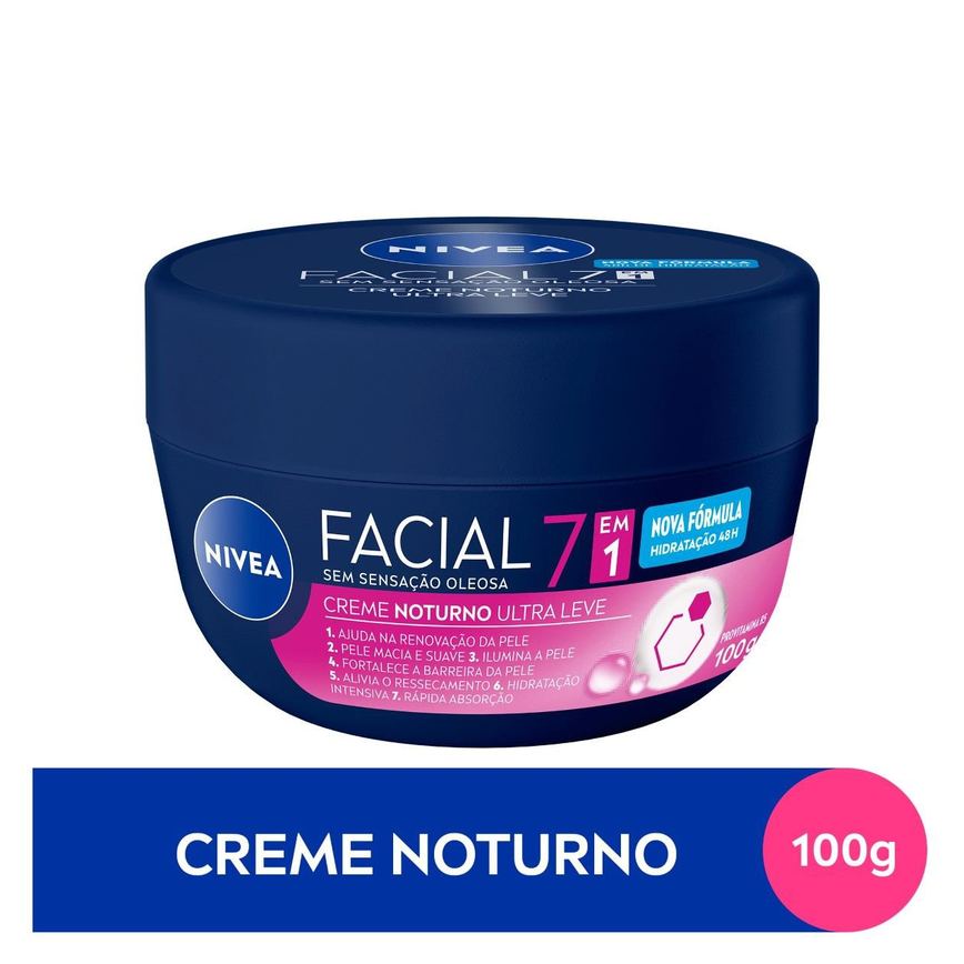Creme Facial Nivea Ultraleve 7 em 1 Noturno 100g