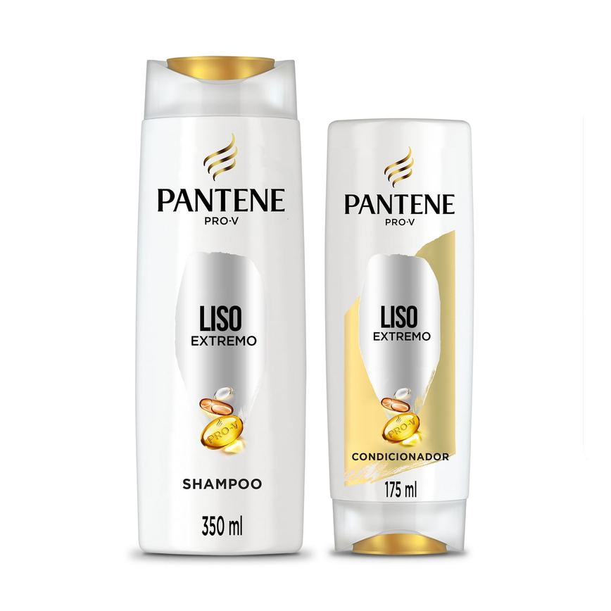 Kit Shampoo Pantene Pro-V Liso Extremo 350ml 1 Unidade + Condicionador Pantene Pro-V Liso Extremo 175ml 1 Unidade