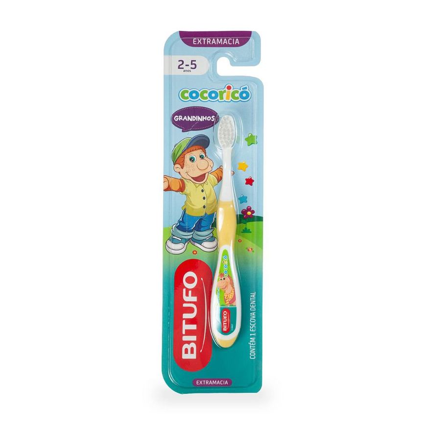 Escova Dental Infantil Bitufo Grandinhos Cocoricó Ultra Macia de 2 a 5 anos 1 Unidade