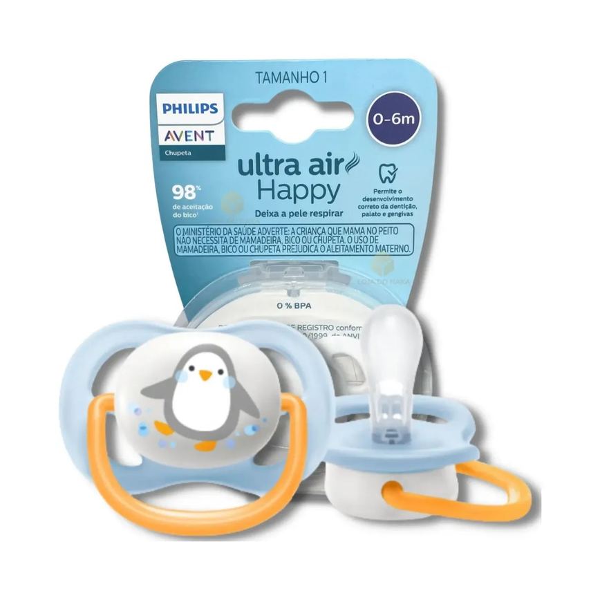 Chupeta Philips Avent Ultra Air de 0 a 6 meses Silicone Azul 1 Unidade