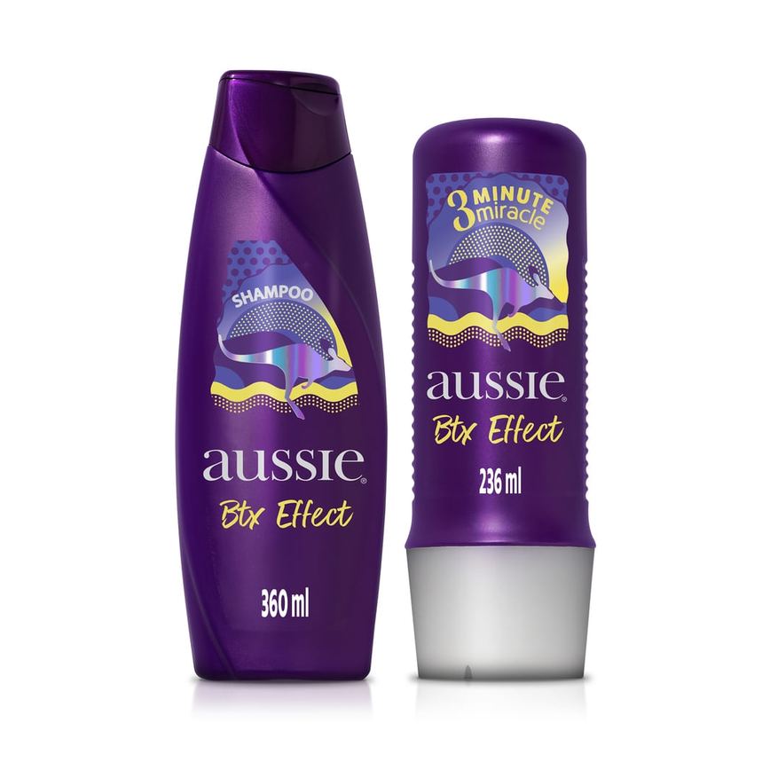 Kit Aussie Btx Effect Shampoo 360ml + Creme de Tratamento Capilar 3 Minutos Milagrosos 236ml
