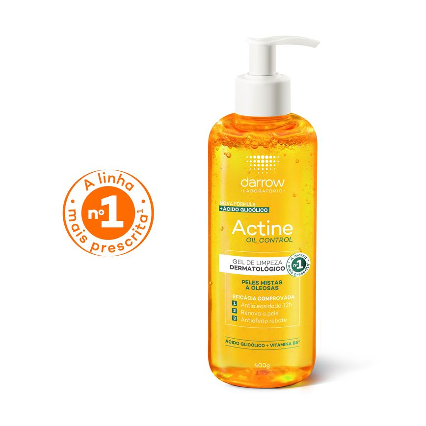 Gel de Limpeza Facial Darrow Actine Oil Control Peles Mistas a Oleosas 400g