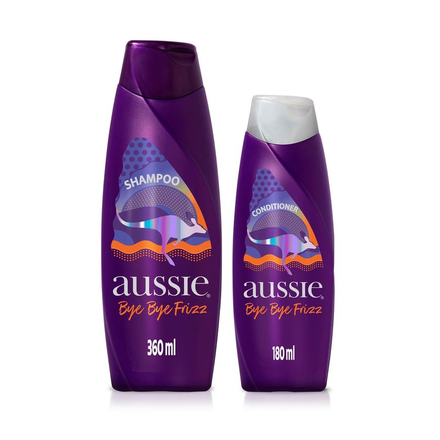 Kit Shampoo Aussie Bye Bye Frizz 360ml 1 Unidade + Condicionador Aussie Bye Bye Frizz 180ml 1 Unidade