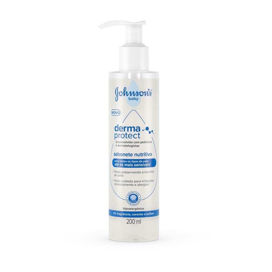 Sabonete Líquido Nutritivo Johnson's Baby Derma Protect Sem Fragrância 200ml