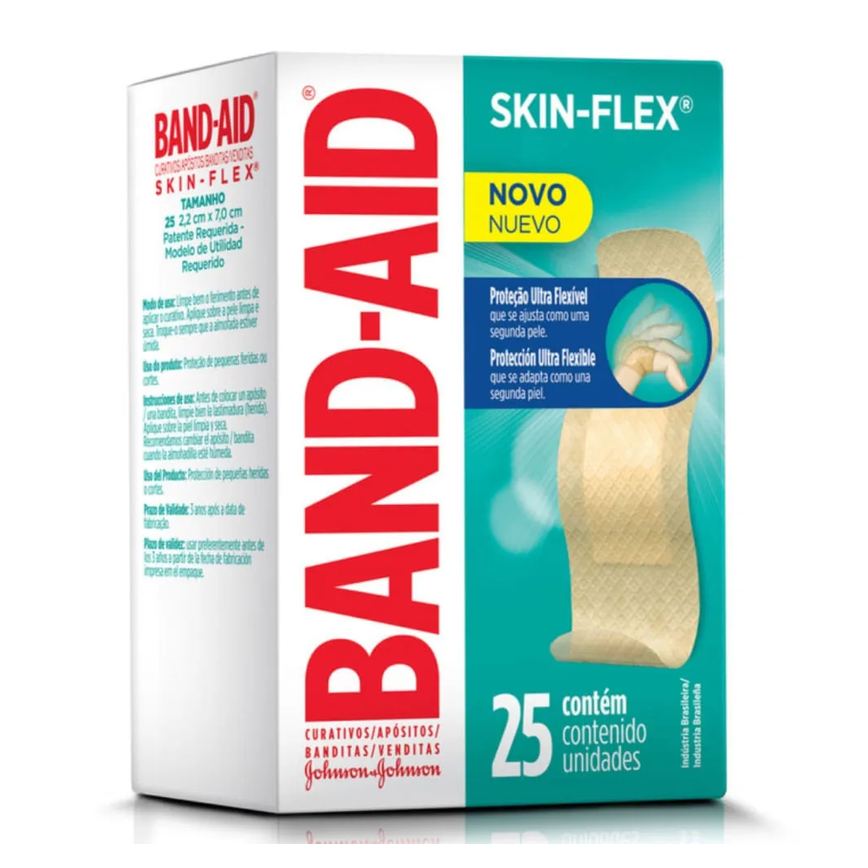 Curativo Band-aid Com 25 Adesivos Skin Flex